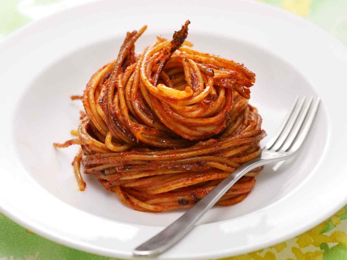 piatto di spaghetti all'assassina