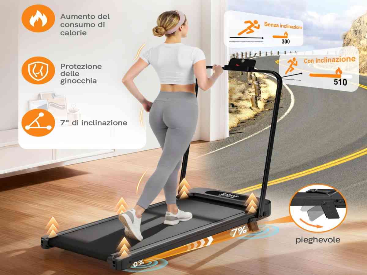 Ragazza sul tapis roulant