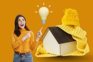 donna con idea e rappresentazione di casa in miniatura